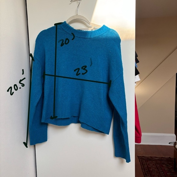 Blue Knit Wide-Leg Pants and Sweater Set - Picture 10 of 10